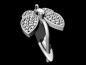 simple butterfly earrings with diamond 3D Print Model