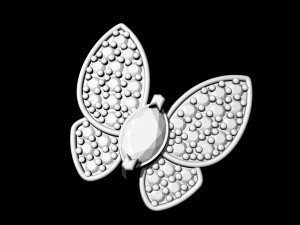 simple butterfly earrings with diamond 3D Print Model