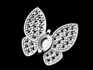 brincos simples de borboleta com diamante Modelo de Impressão 3D