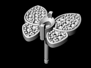 brincos simples de borboleta com diamante Modelo de Impressão 3D