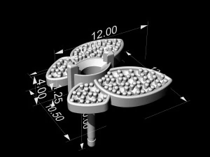 brincos simples de borboleta com diamante Modelo de Impressão 3D
