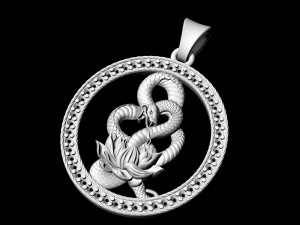 snake with flower-gemstones pendant Modelo de impresión 3D
