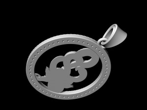 snake with flower-gemstones pendant Modelo de impresión 3D