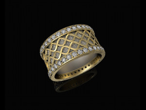 spiral band ring with gems Model Cetak 3D