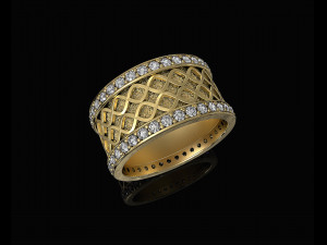 spiral band ring with gems Model Cetak 3D