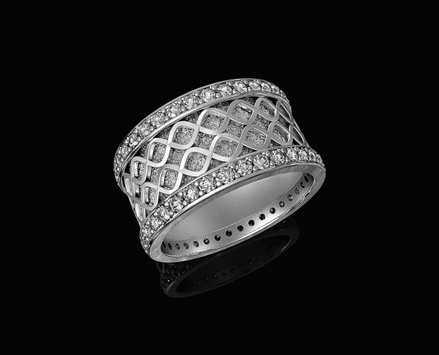 spiral band ring with gems Model Cetak 3D .c4d .max .obj .3ds .fbx .stl .blend 