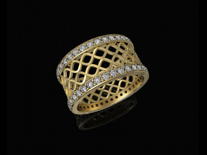 spiral band ring with gems Model Cetak 3D