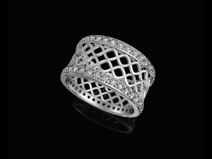 spiral band ring with gems Model Cetak 3D
