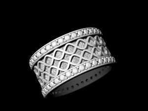 spiral band ring with gems Model Cetak 3D