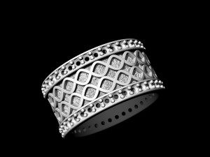 spiral band ring with gems Model Cetak 3D