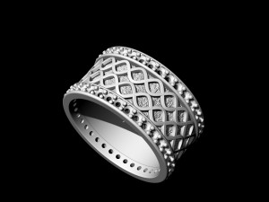 spiral band ring with gems Model Cetak 3D