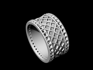 spiral band ring with gems Model Cetak 3D