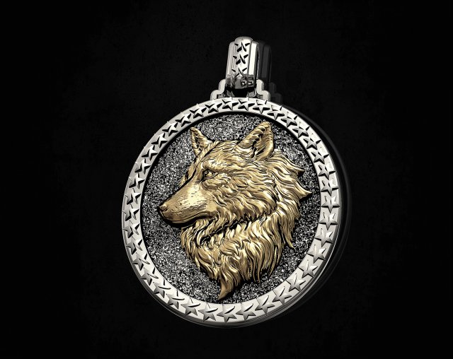 wolf profile pendant 3D-Druckmodell .c4d .max .obj .3ds .fbx .stl .blend 