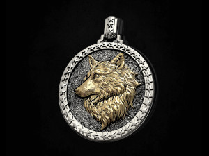 wolf profile pendant 3D 프린트 모델