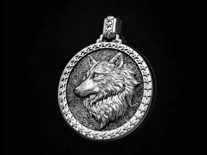 wolf profile pendant 3D-Druckmodell