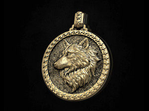 wolf profile pendant 3D-Druckmodell