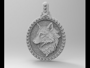 wolf profile pendant 3D-Druckmodell