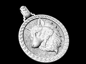 wolf profile pendant 3D-Druckmodell
