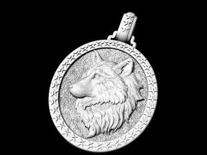 wolf profile pendant 3D-Druckmodell