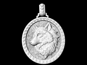 wolf profile pendant 3D-Druckmodell