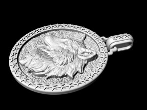 wolf profile pendant 3D-Druckmodell