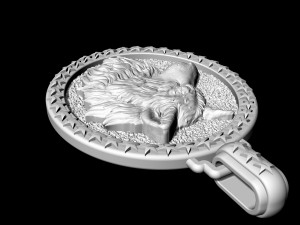 wolf profile pendant 3D-Druckmodell