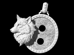 wolf profile pendant 3D-Druckmodell
