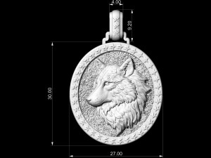 wolf profile pendant 3D-Druckmodell