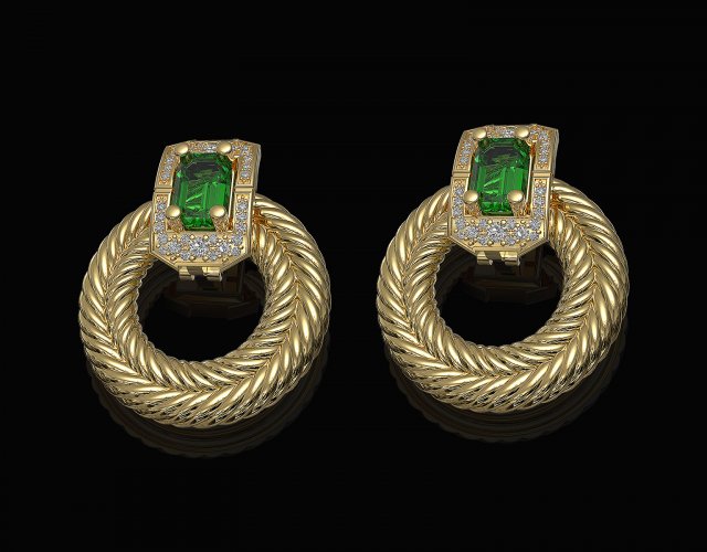 brilliant braid earrings Modello di stampa 3D .c4d .max .obj .3ds .fbx .stl .blend