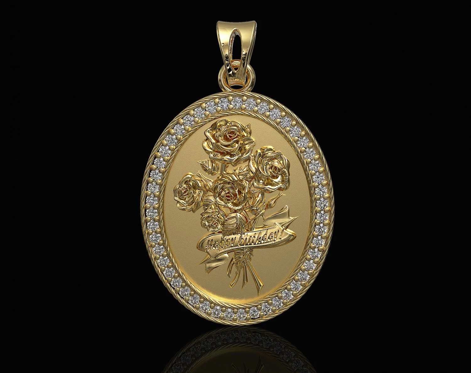 birthday bouquet of roses pendant 3D Print Model .c4d .max .obj .3ds .fbx .stl .blend 