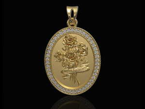 birthday bouquet of roses pendant 3D Print Model