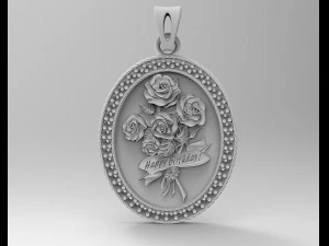 birthday bouquet of roses pendant 3D Print Model