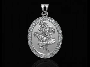 birthday bouquet of roses pendant 3D Print Model