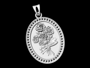 birthday bouquet of roses pendant 3D Print Model