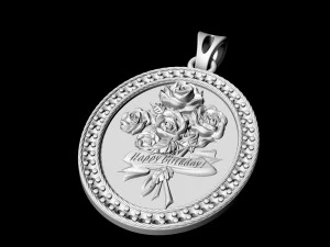birthday bouquet of roses pendant 3D Print Model