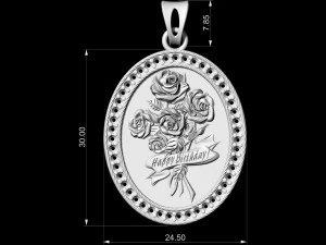 birthday bouquet of roses pendant 3D Print Model