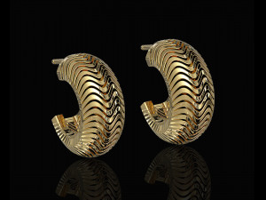 deep waves earrings 3D Print Model