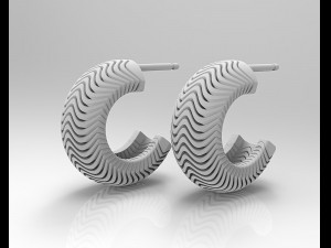 deep waves earrings 3D Принт Модель