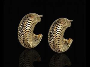 deep waves earrings 3D Print Model