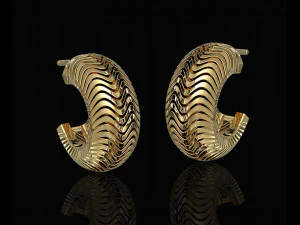 deep waves earrings 3D Print Model