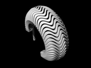 deep waves earrings 3D Принт Модель