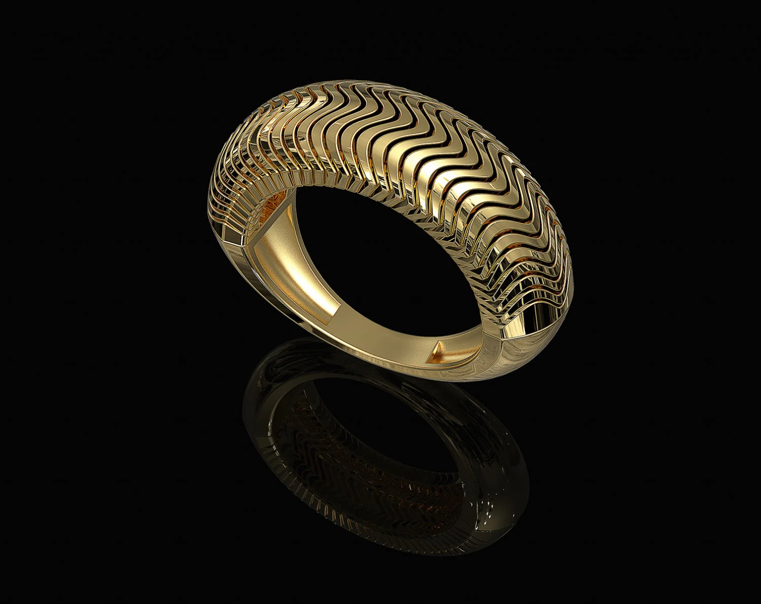 deep waves ring 3D Print Model .c4d .max .obj .3ds .fbx .stl .blend
