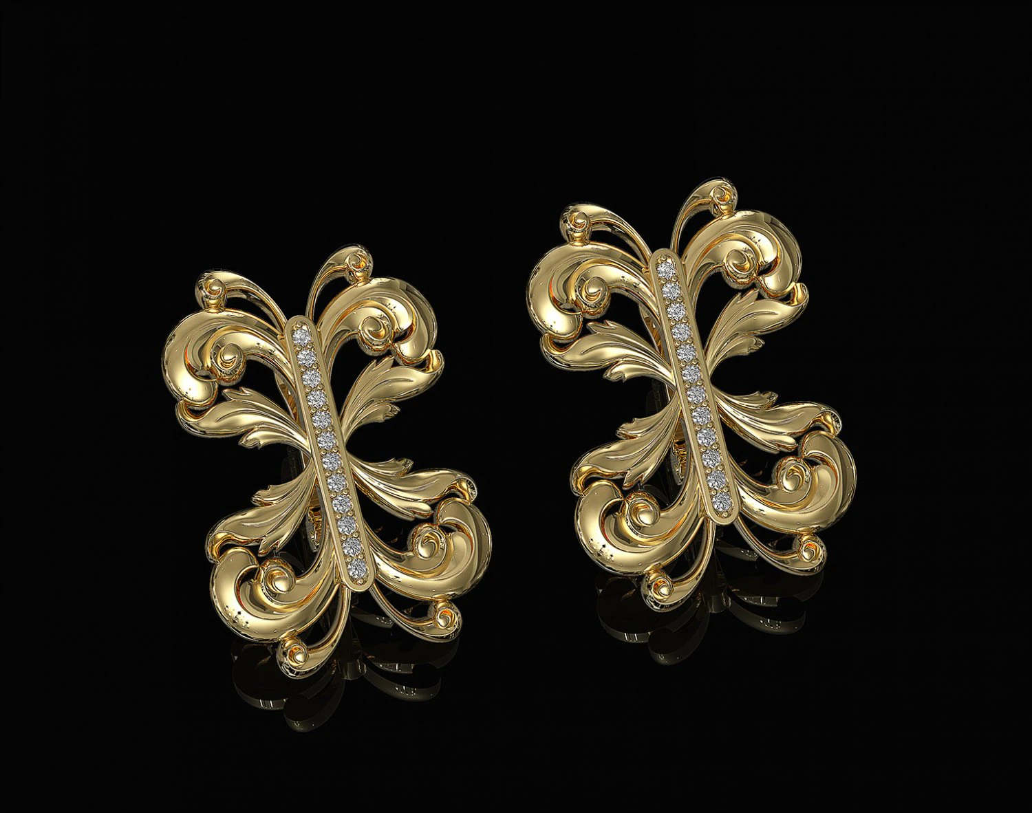 brilliant fantasy earrings 3D Print Model .c4d .max .obj .3ds .fbx .stl .blend
