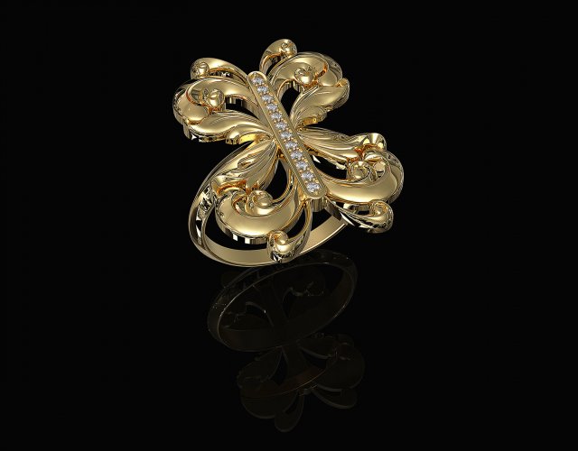 brilliant fantasy ring 3D Baskı Modeli .c4d .max .obj .3ds .fbx .stl .blend 