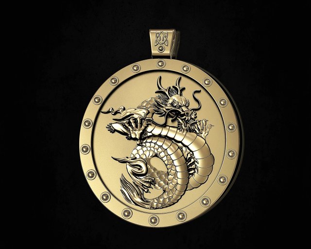 angry dragon pendant - v2 3D 打印模型 .c4d .max .obj .3ds .fbx .stl .blend