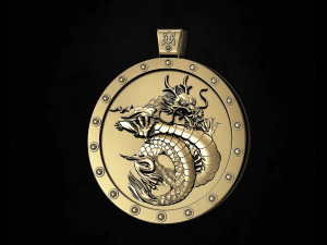 angry dragon pendant - v2 3D Print Model