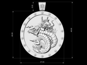 angry dragon pendant - v2 3D 打印模型