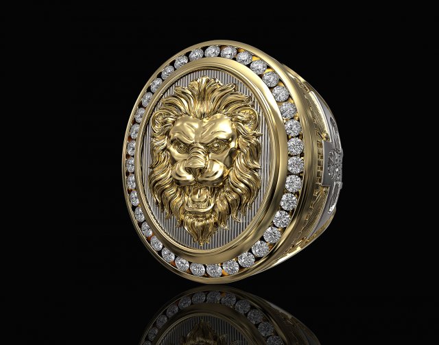 lion ring with diamond Modelo de Impressão 3D .c4d .max .obj .3ds .fbx .stl .blend 