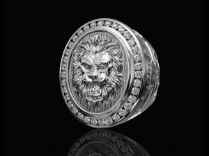 lion ring with diamond Modelo de Impressão 3D