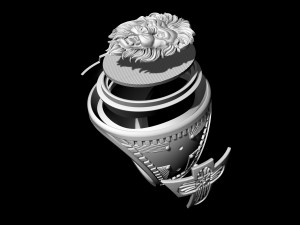 lion ring with diamond Modelo de Impressão 3D